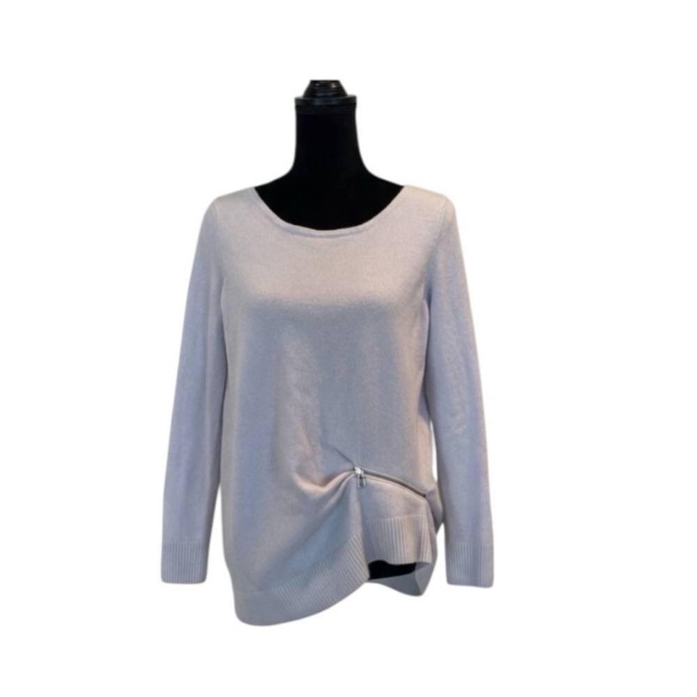 Christopher Fischer 100% cashmere ice grey long sleeve pullover sweater medium